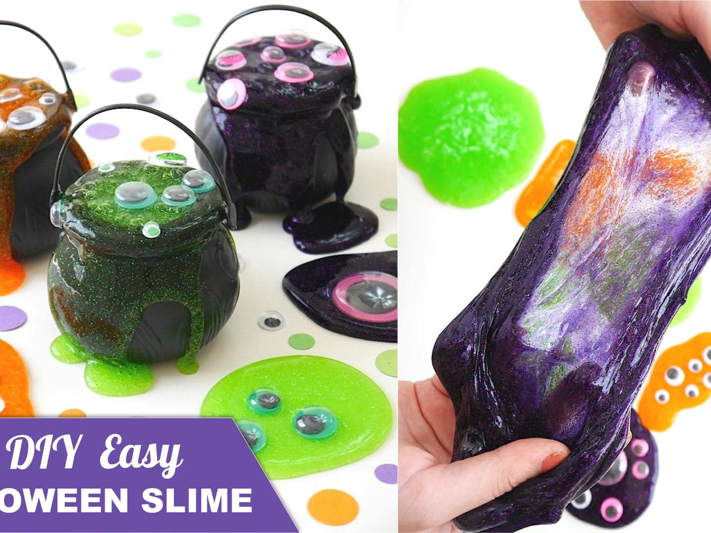 Toddler Safe Halloween Glitter Slime Recipe • Freutcake