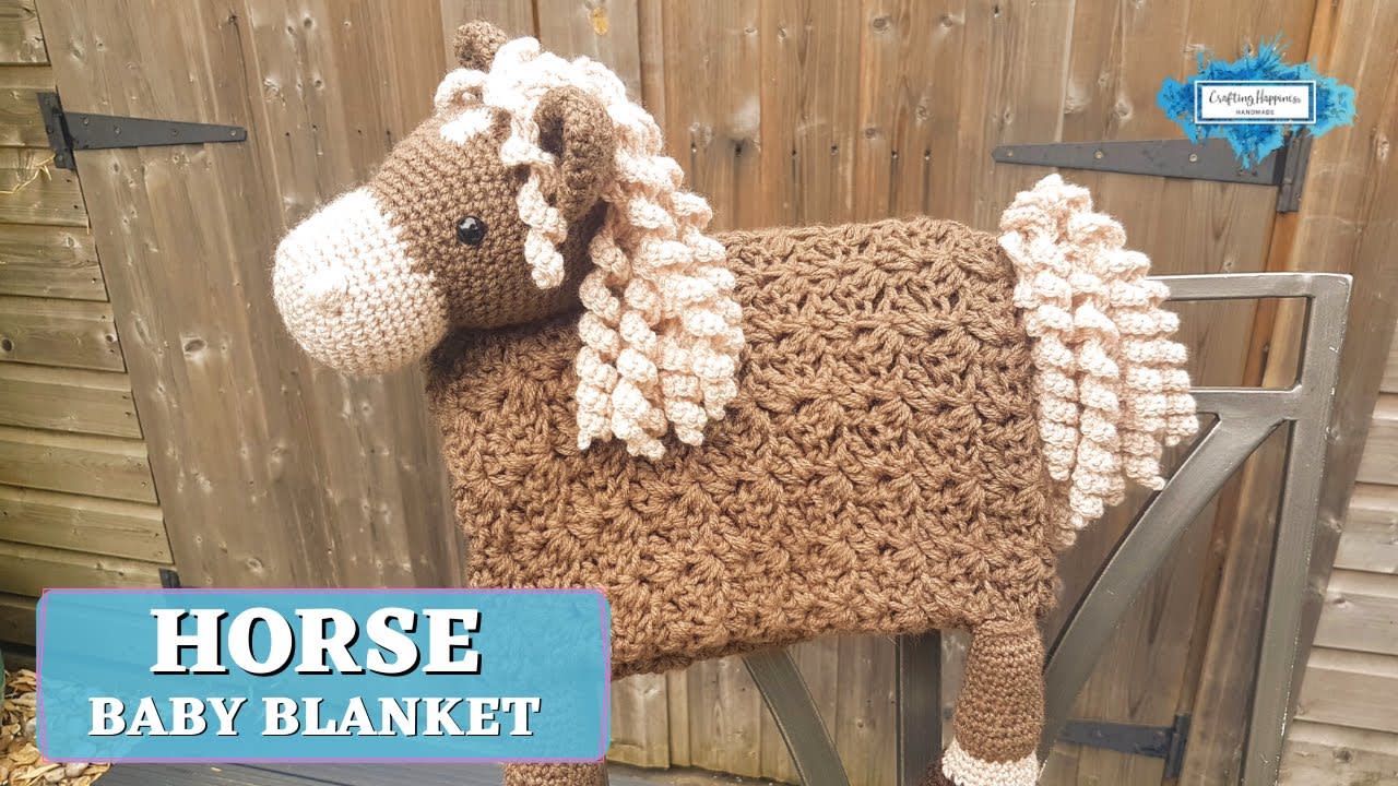 3in1 Farm Horse Baby Blanket Crochet Pattern PROMO VIDEO