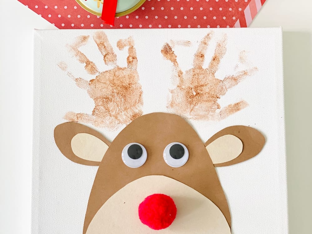 Rudolph Reindeer Handprint Art