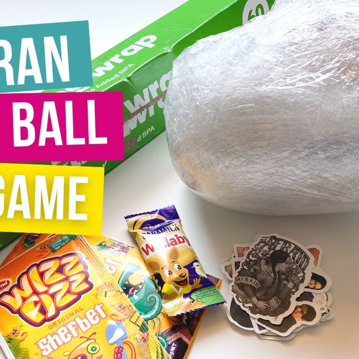 Saran Wrap Candy Ball Game for Holiday School Parties - Arts and Bricks