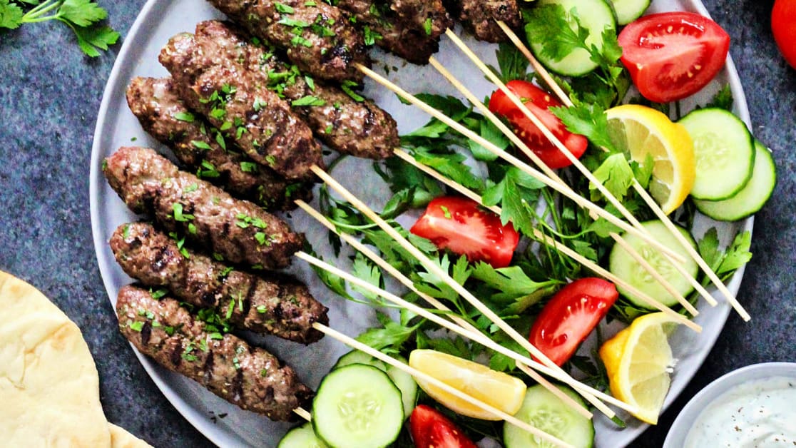 Beef Kofta Kebabs with Tzatziki Sauce - The Foodie Physician
