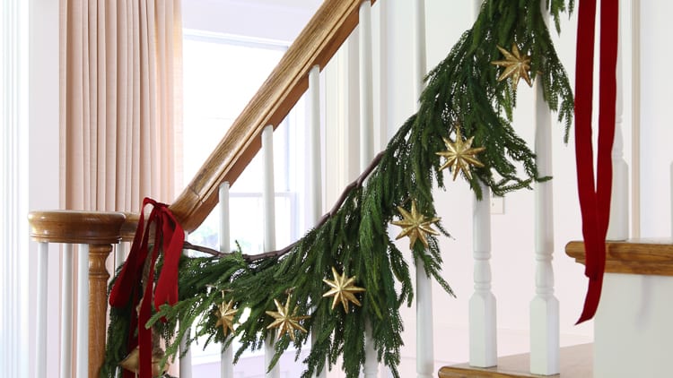 15 Foot Tinsel Garland for Christmas Decorations - Non-Lit Holiday