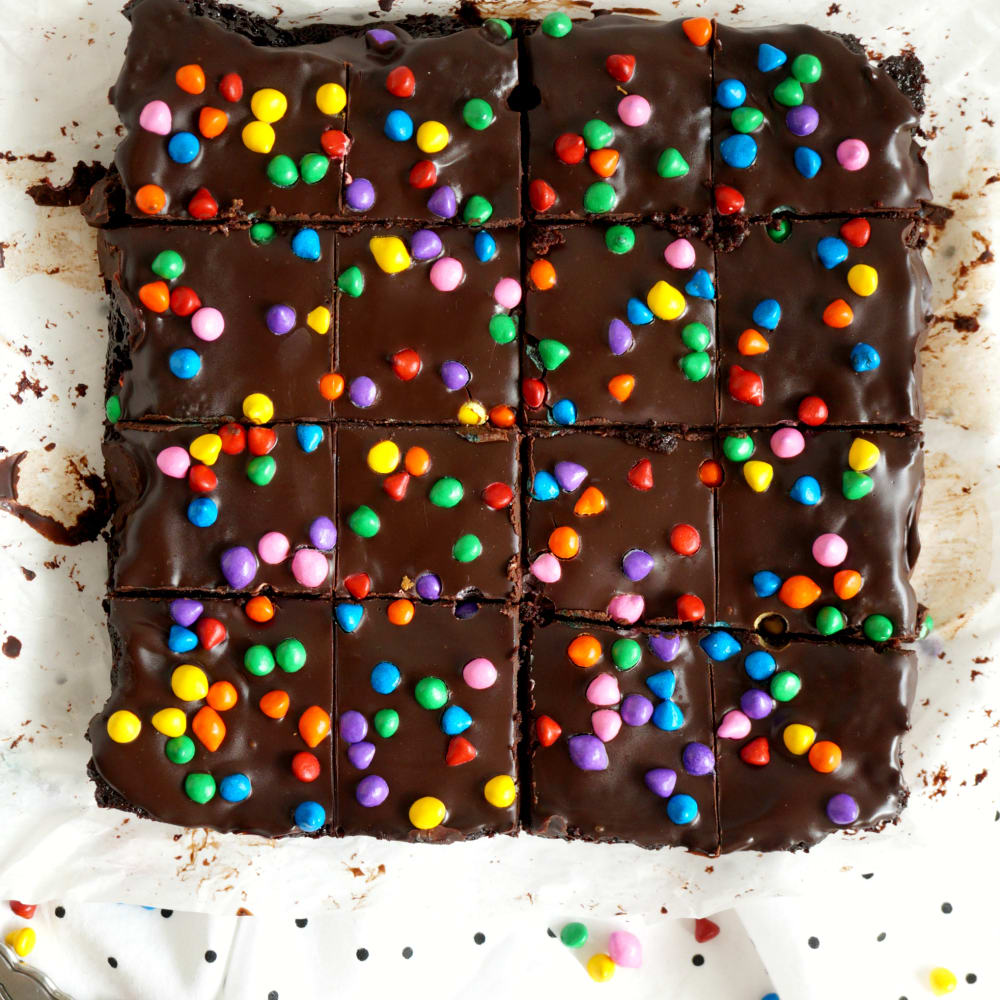 vegan homemade cosmic brownies