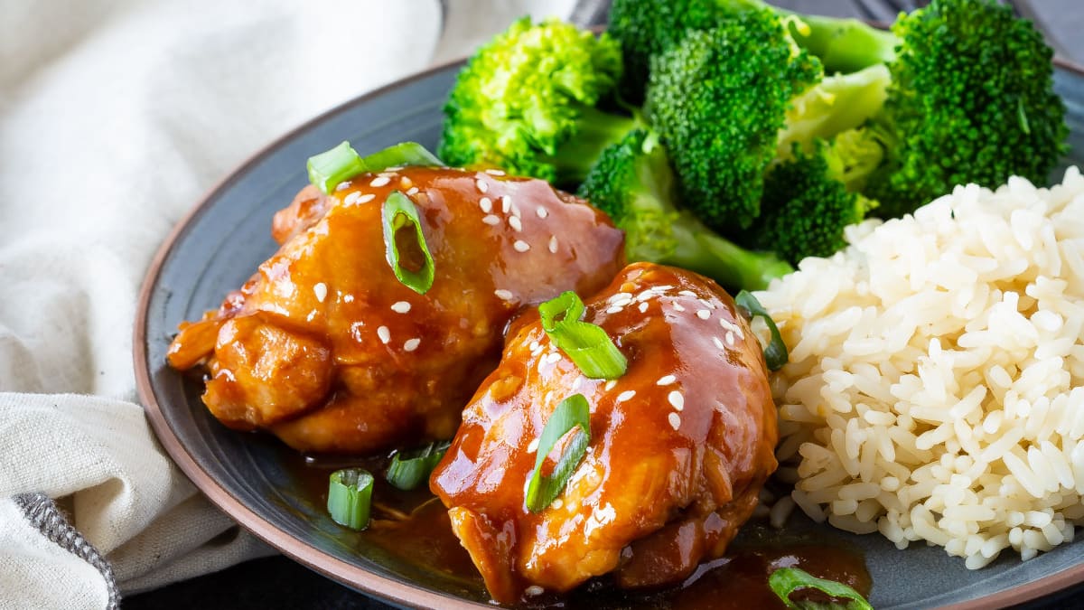 Pressure cooker teriyaki chicken thighs top