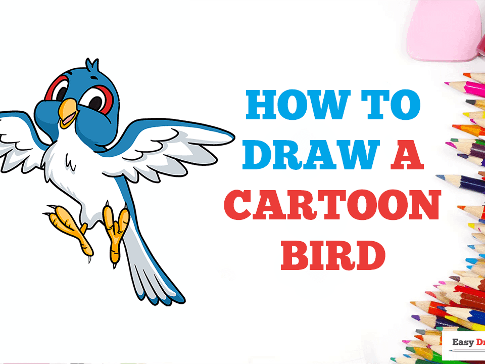 How to Draw a Cartoon Bird - Really Easy Drawing Tutorial