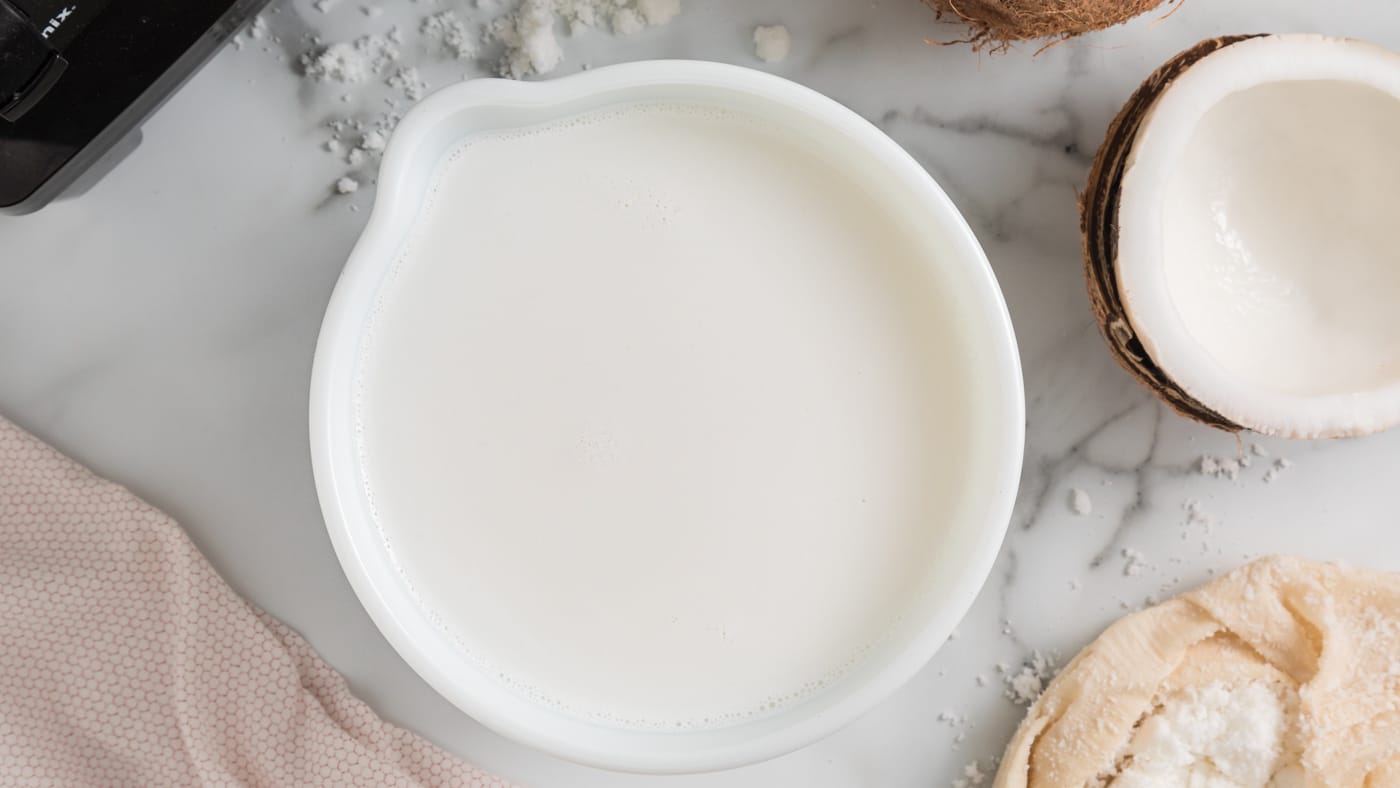 Homemade COCONUT MILK with a Juicer or Blender 