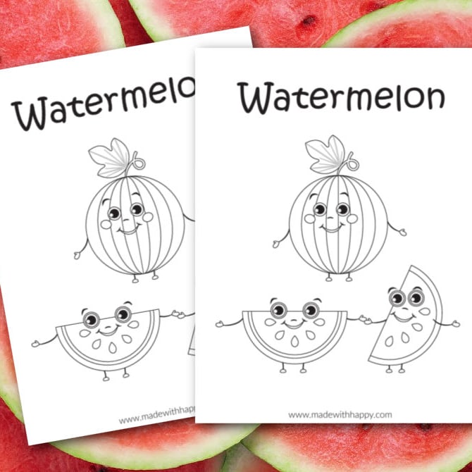 Watermelon Coloring Book for kids: Large COLORING BOOK for kids [Ages 0-4]  [100 pages] [A4 SIZE] [WATERMELON][KIDS] (Happy National Watermelon Day!)