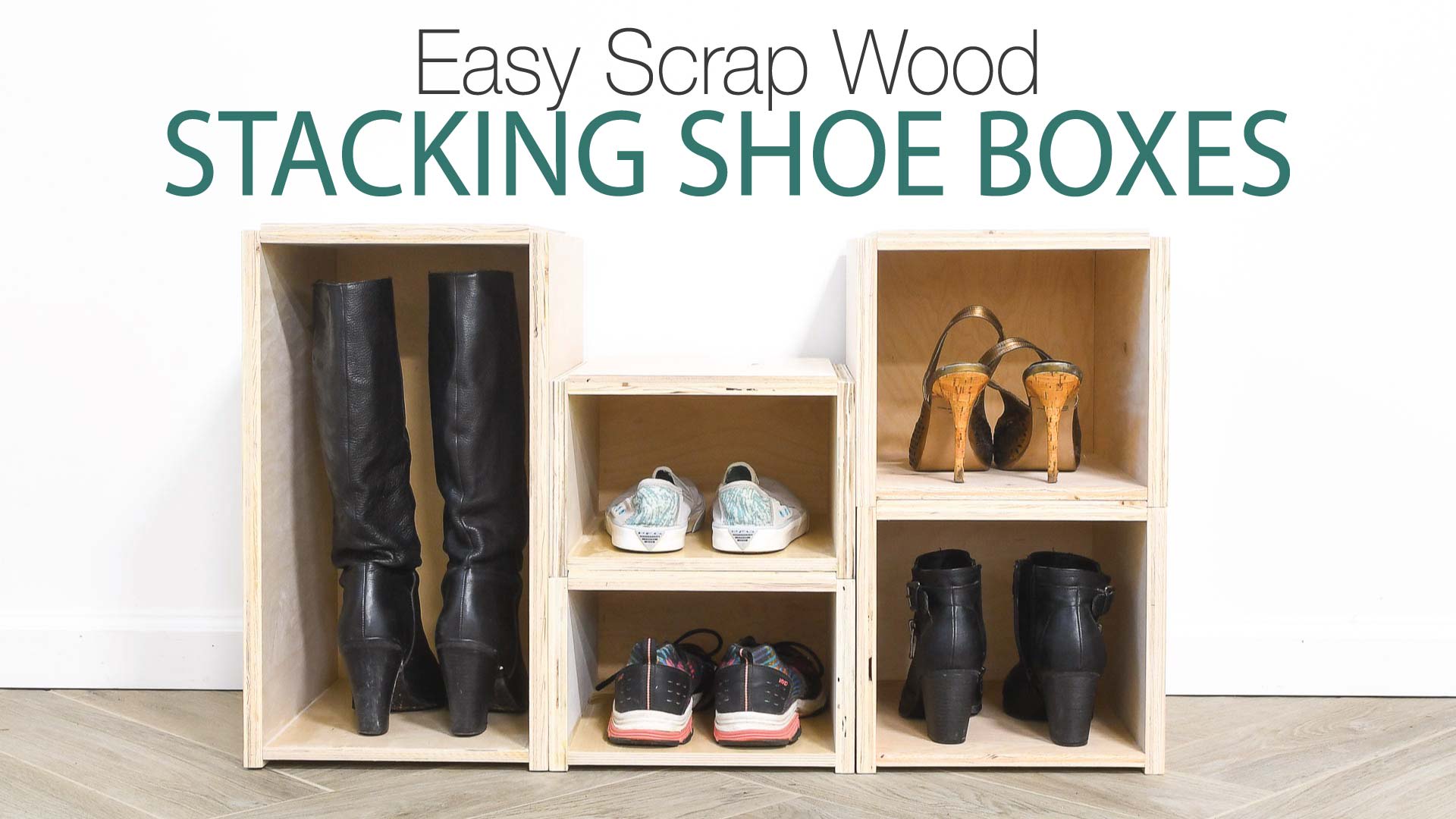 Easy Stacking Shoe Boxes from Plywood