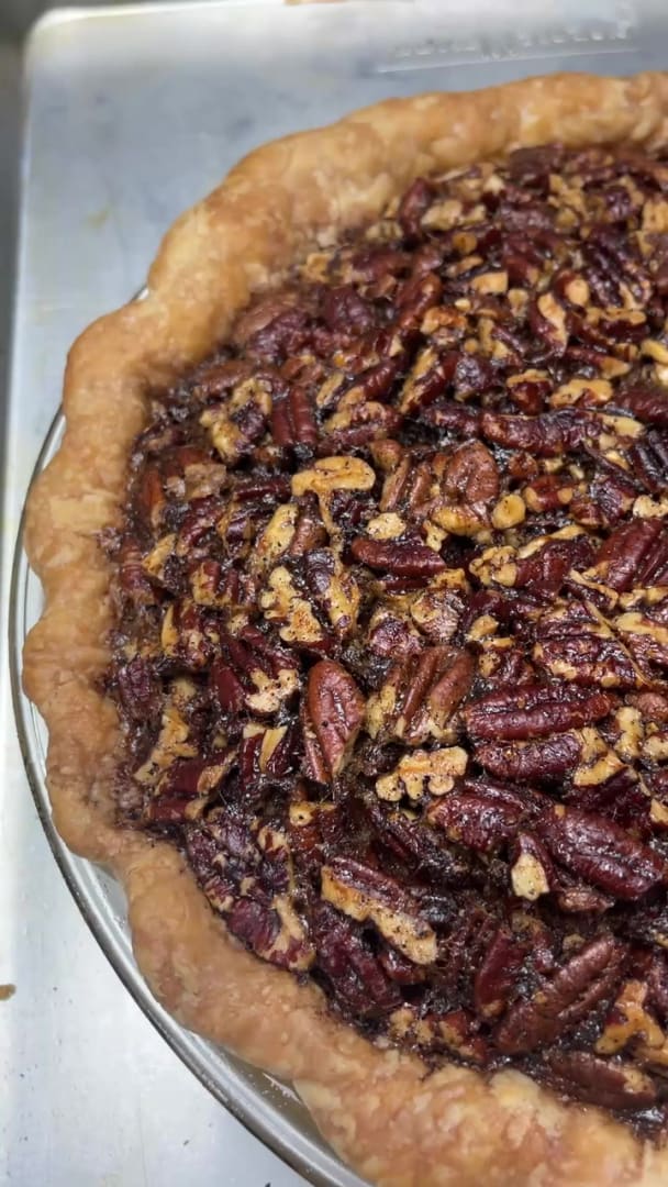 Cast Iron Skillet Maple Pecan Pie - Of Batter and Dough