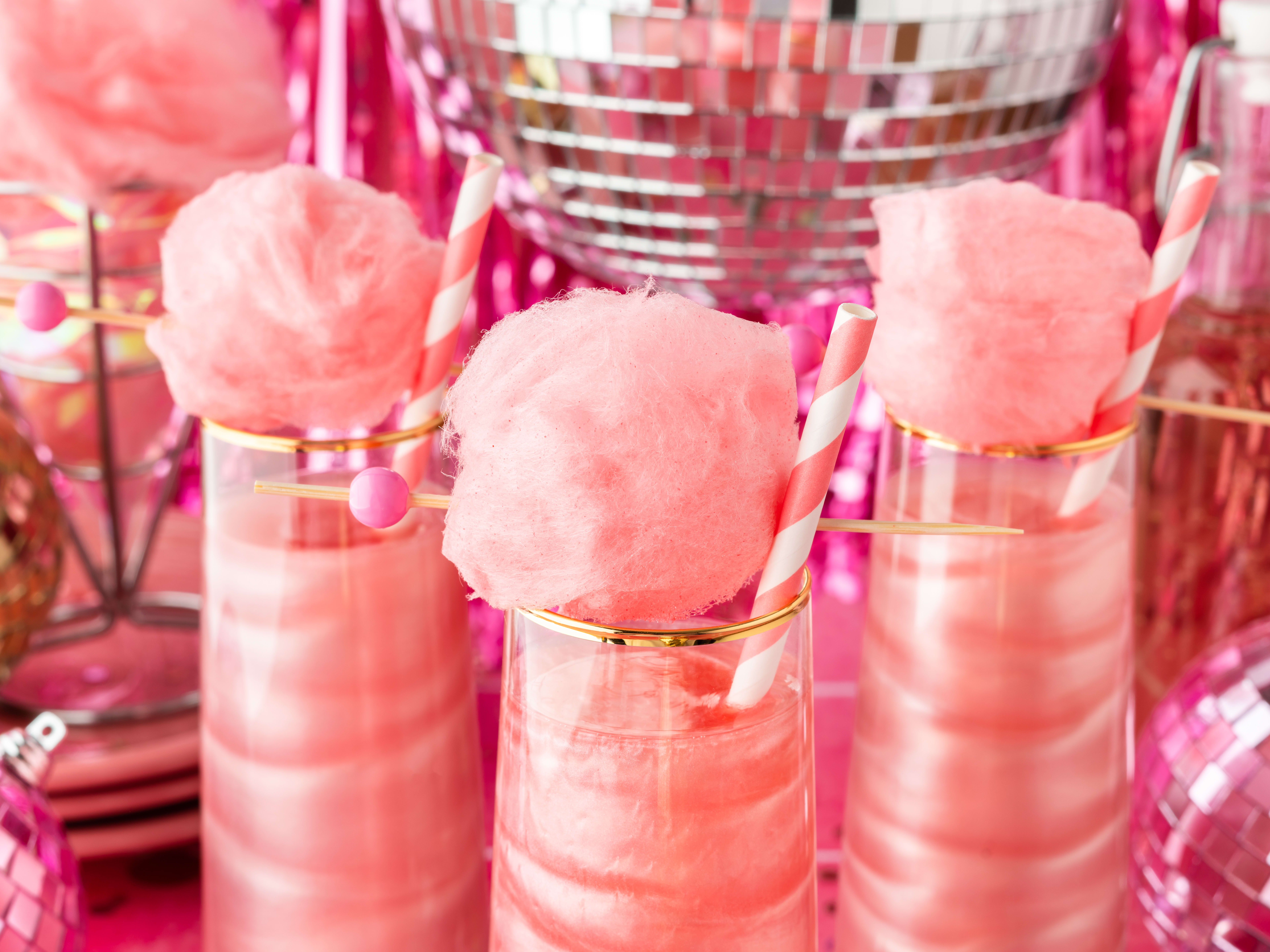 Barbie Vodka Cotton Candy Cocktail with Glitter Bomb - The Seaside