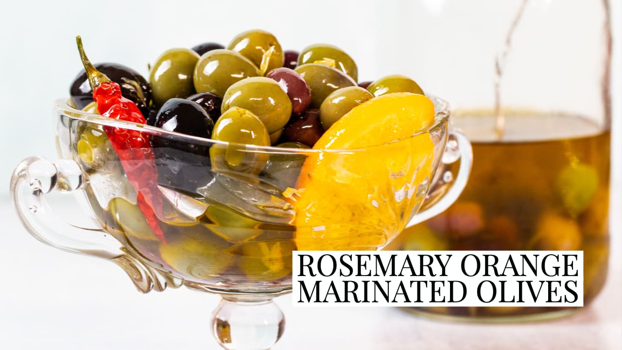 Marinated Olives with Garlic & Rosemary - Well Seasoned Studio