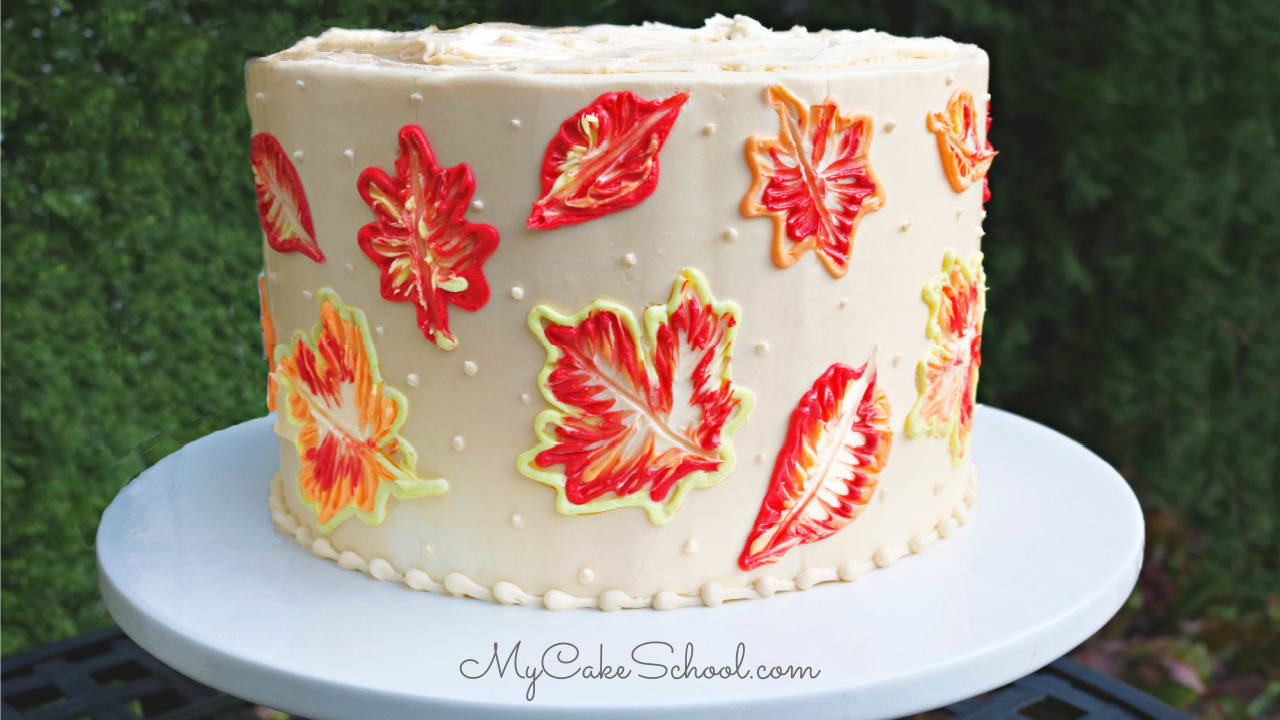 Brush Embroidery Wedding Cake Design