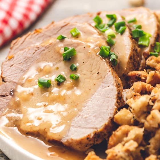 Pressure Cooker Pork Loin Stuffing Gravy
