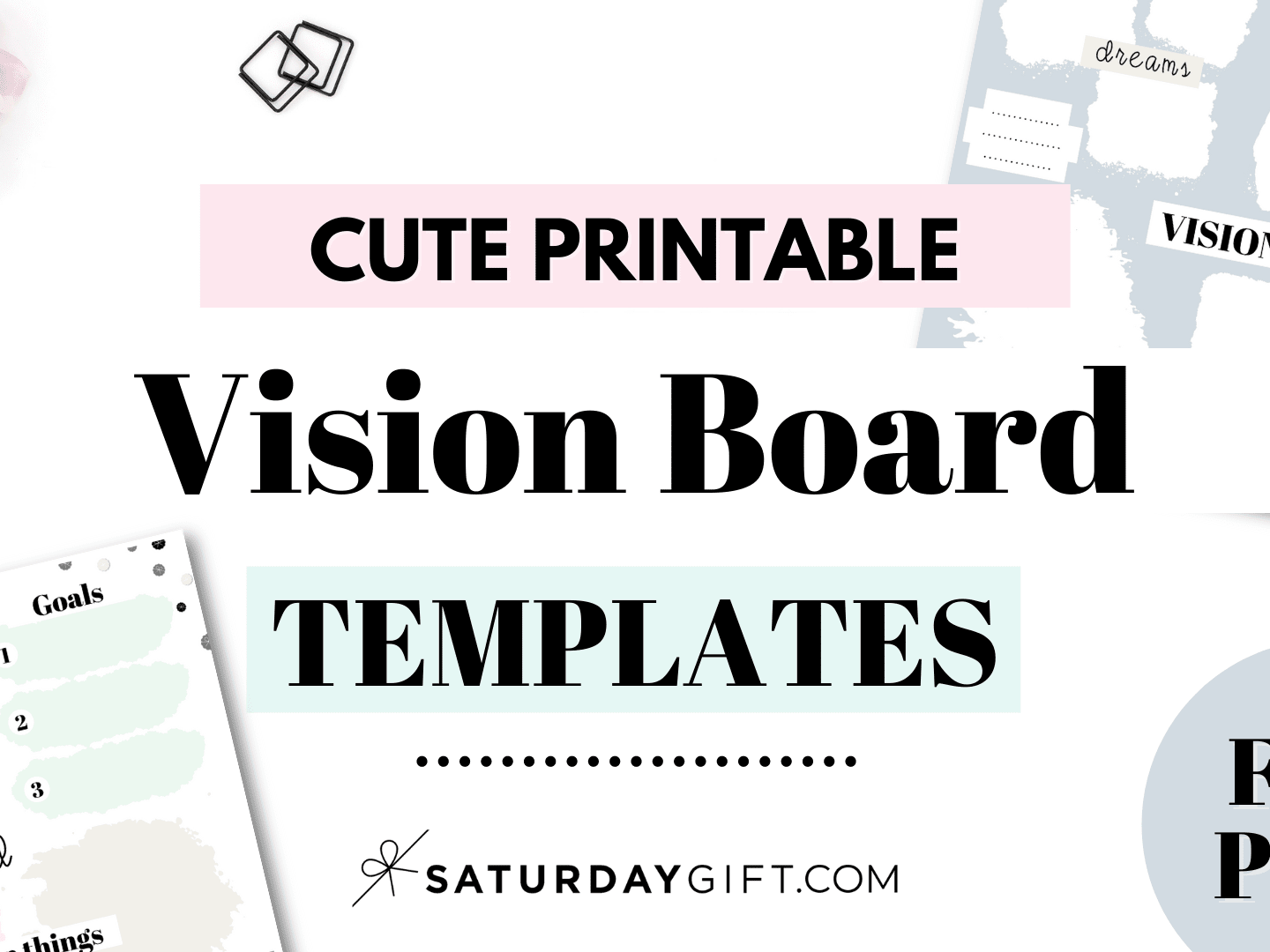 Vision Board Template - 27 Cute (&Free) Dream Board Printables