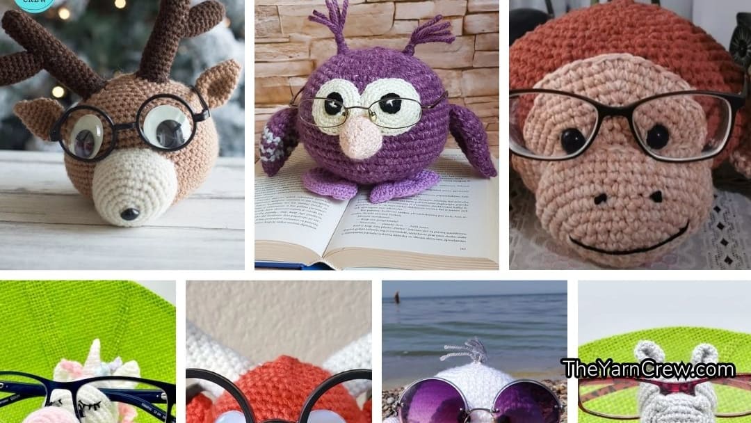 Crochet Glasses Holder, Crochet Unicorn Glasses Holder, Dino