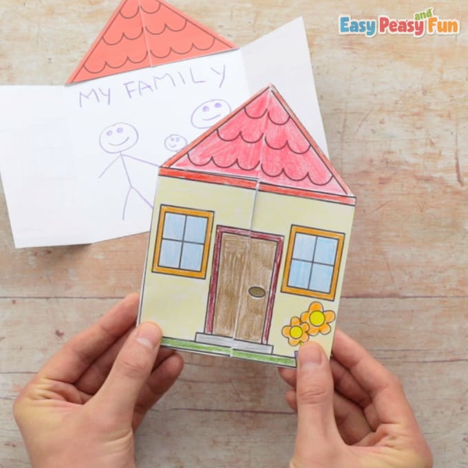 Cardboard Playhouse and Craft Activity for Kids Drawing Painting