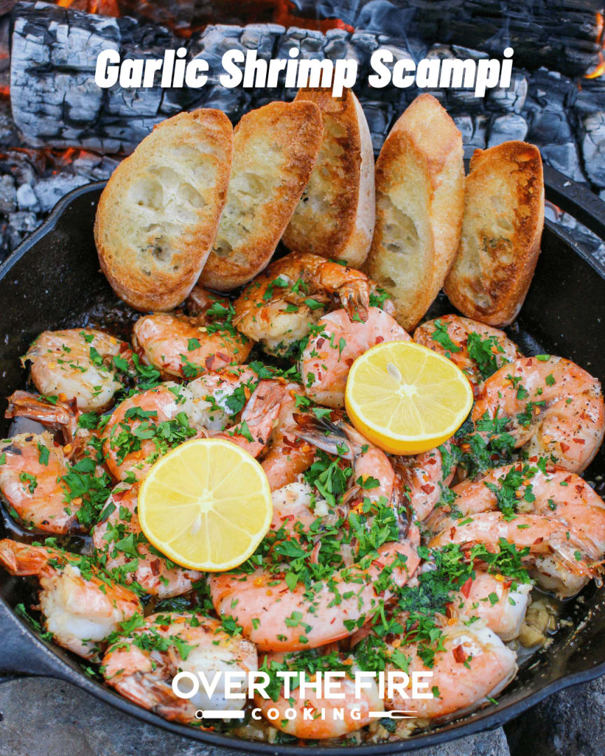 Spanish Garlic Shrimp - Over The Fire Cooking