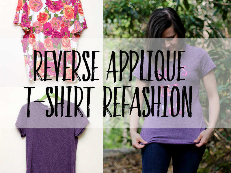 Reverse applique t-shirt refashion - Swoodson Says