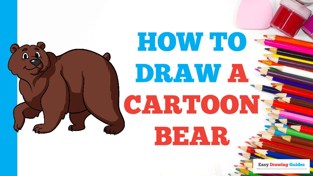 How To Draw A Cartoon Bear For Young Artists - YouTube