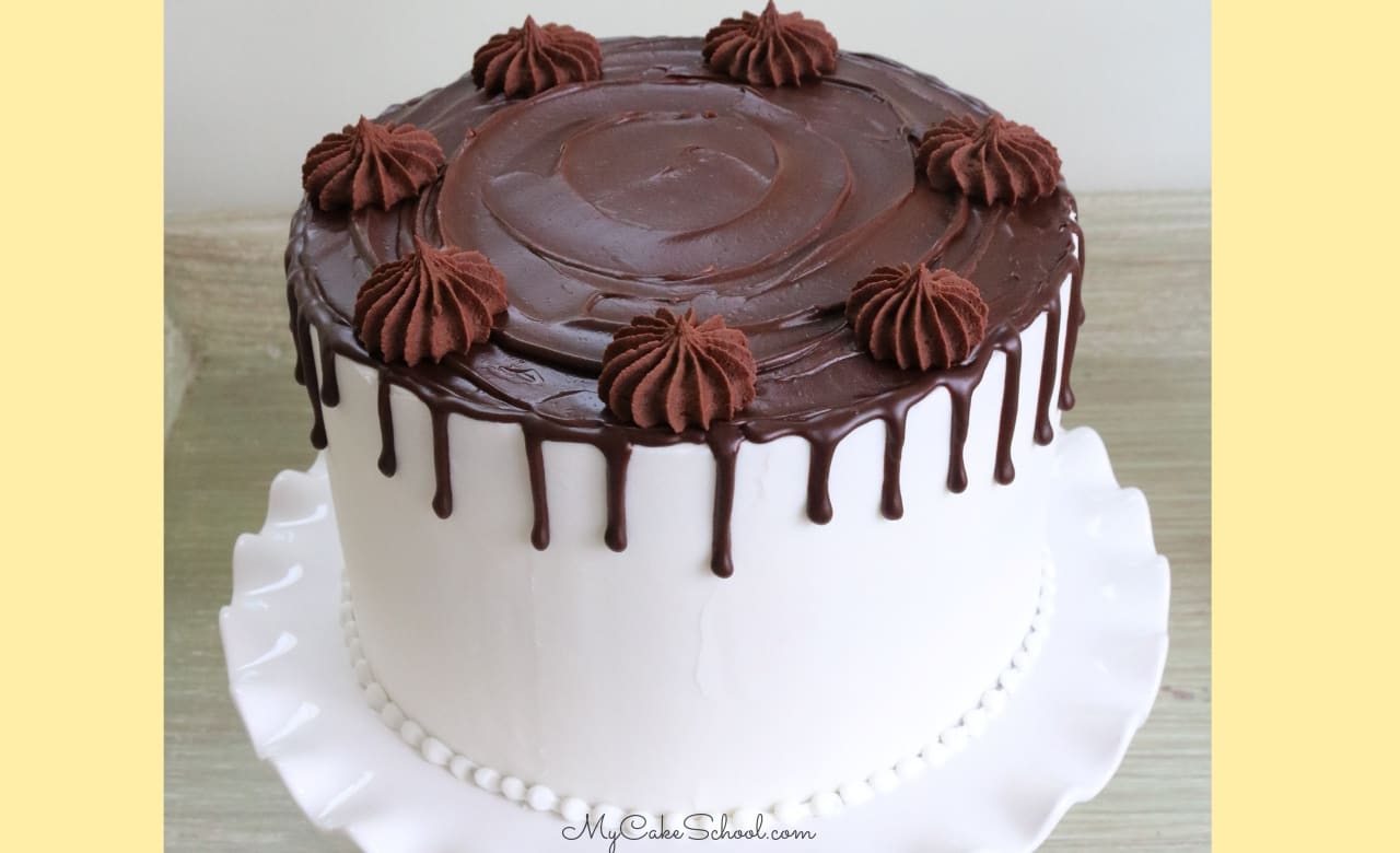 Chocolate Raspberry Cake with Whipped Ganache Frosting - The Cake Chica