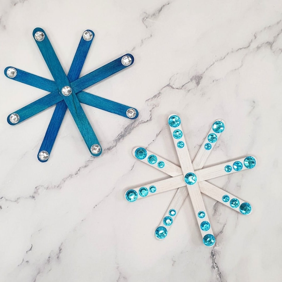 Easy Popsicle Stick Snowflake Craft for Kids - Taming Little Monsters