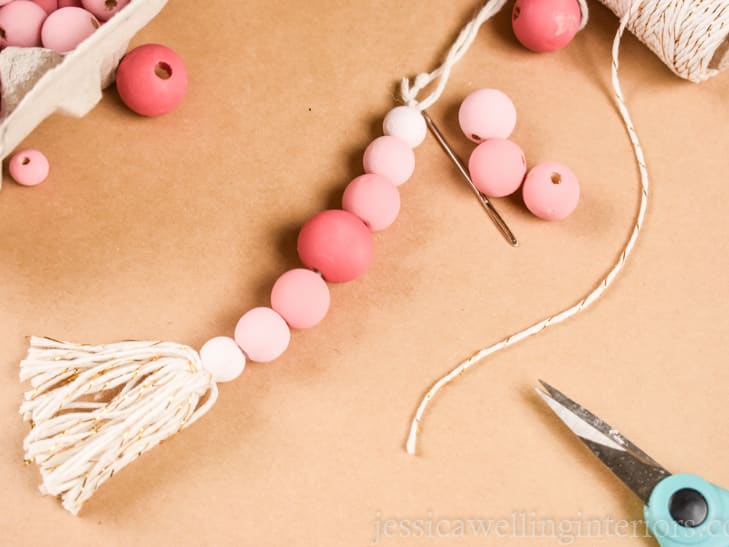 How to Make Wood Bead Christmas Ornaments - Jessica Welling Interiors