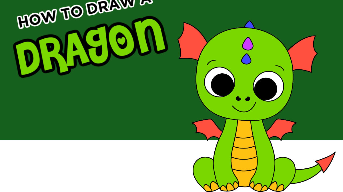 How To Draw a Cute Dragon - Easy Step By Step Drawing Tutorial