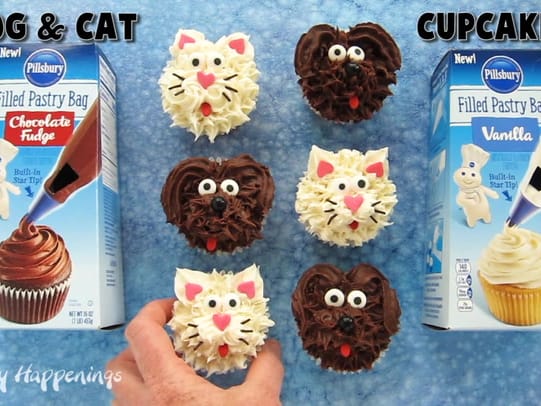 Cute Cat and Dog Cupcakes