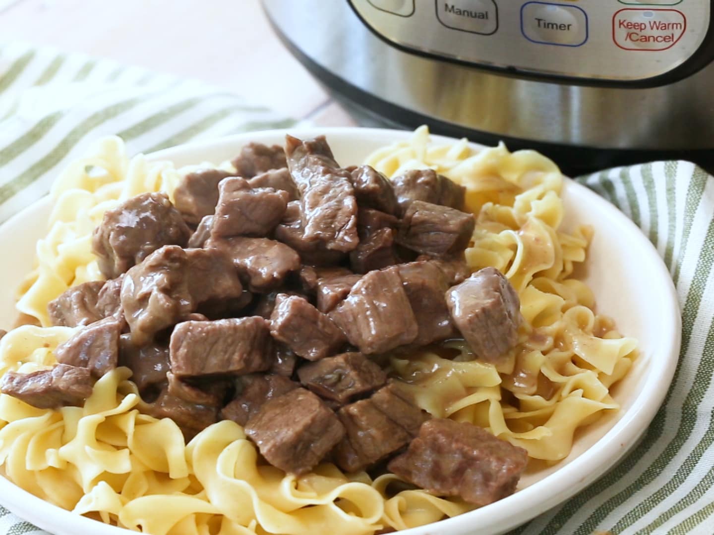 Instant Pot Pressure Cooker Sirloin Tips in Gravy