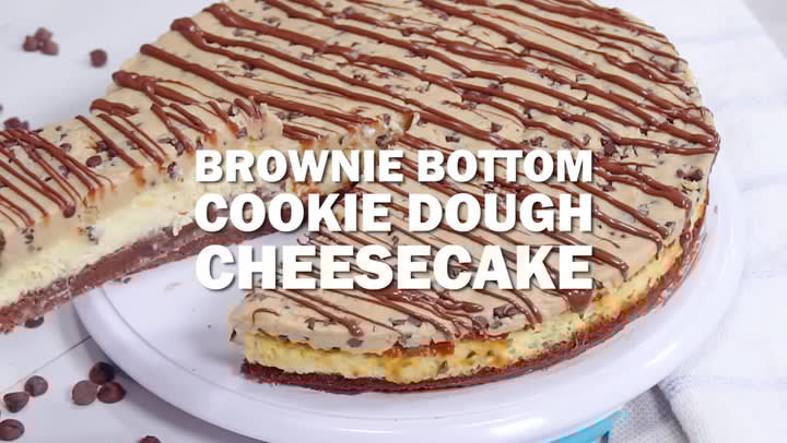 Brownie Bottom Cookie Dough Cheesecake