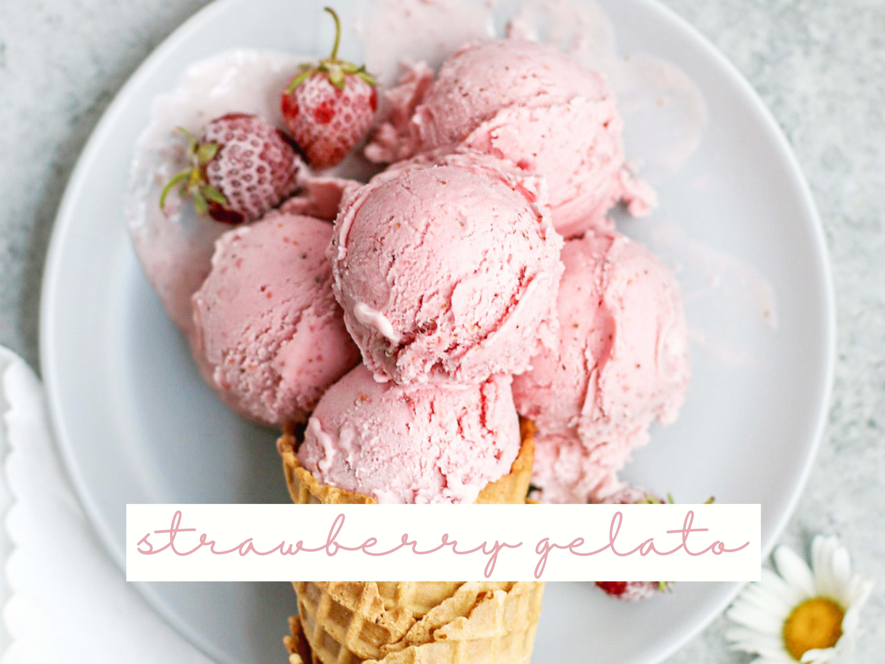 Strawberry gelato without top ice cream maker
