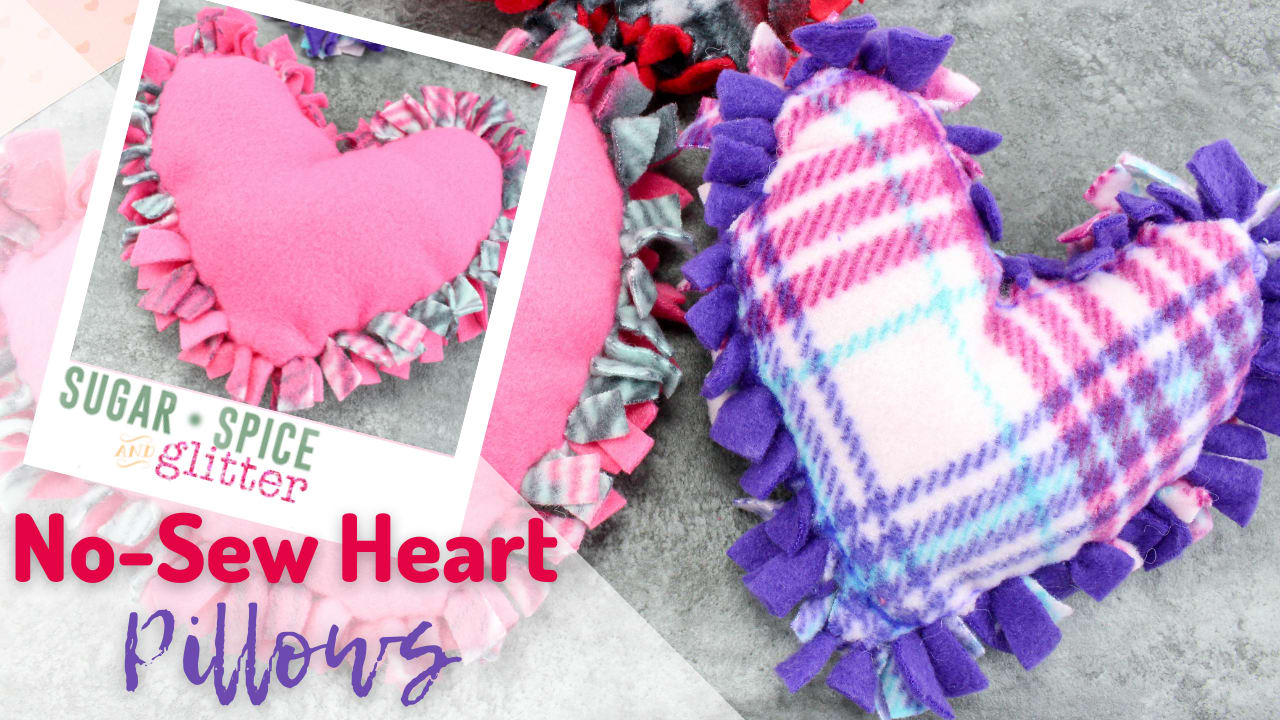 DIY Valentine Fabric Hearts [NO-Sew Pillows] Story - Cupcakes and Cutlery