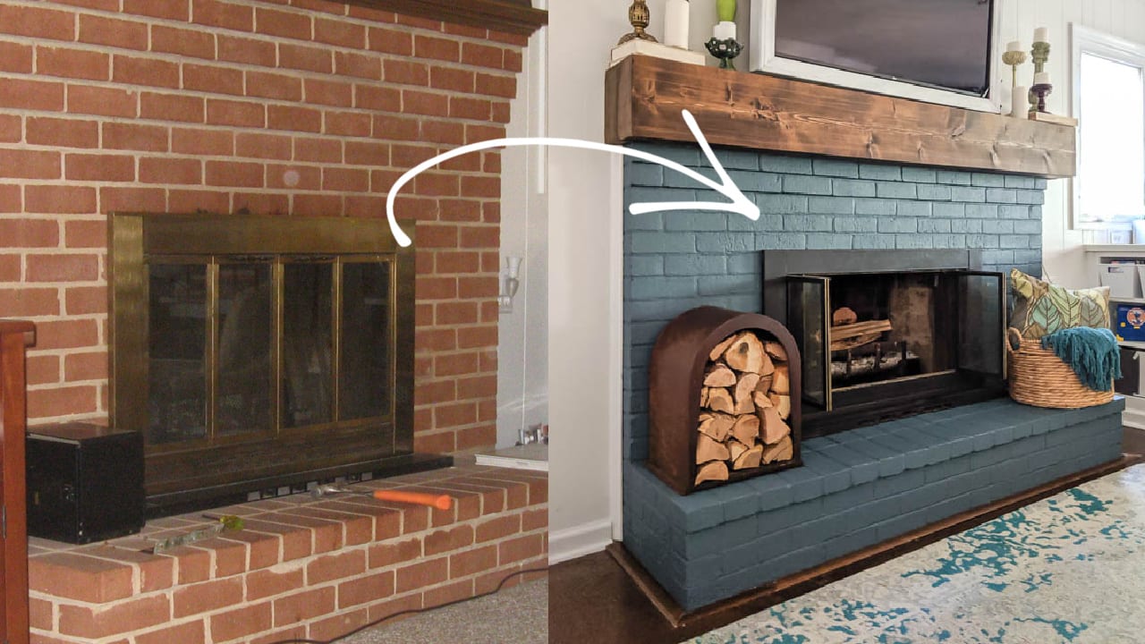 Brick fireplace paint deals ideas