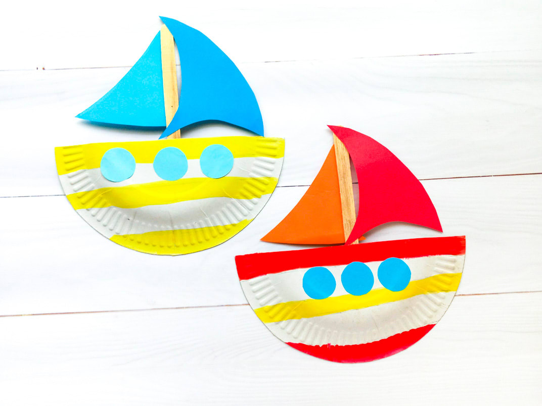 Easy Paper Plate Boat Craft For Kids - Made with HAPPY