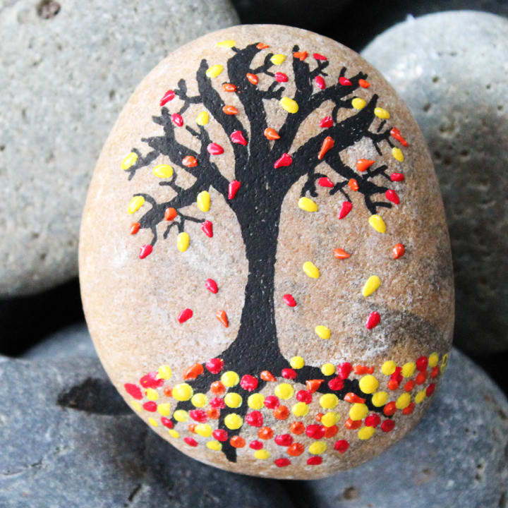 30+ Fall Rock Painting Ideas Your Kids Will Love