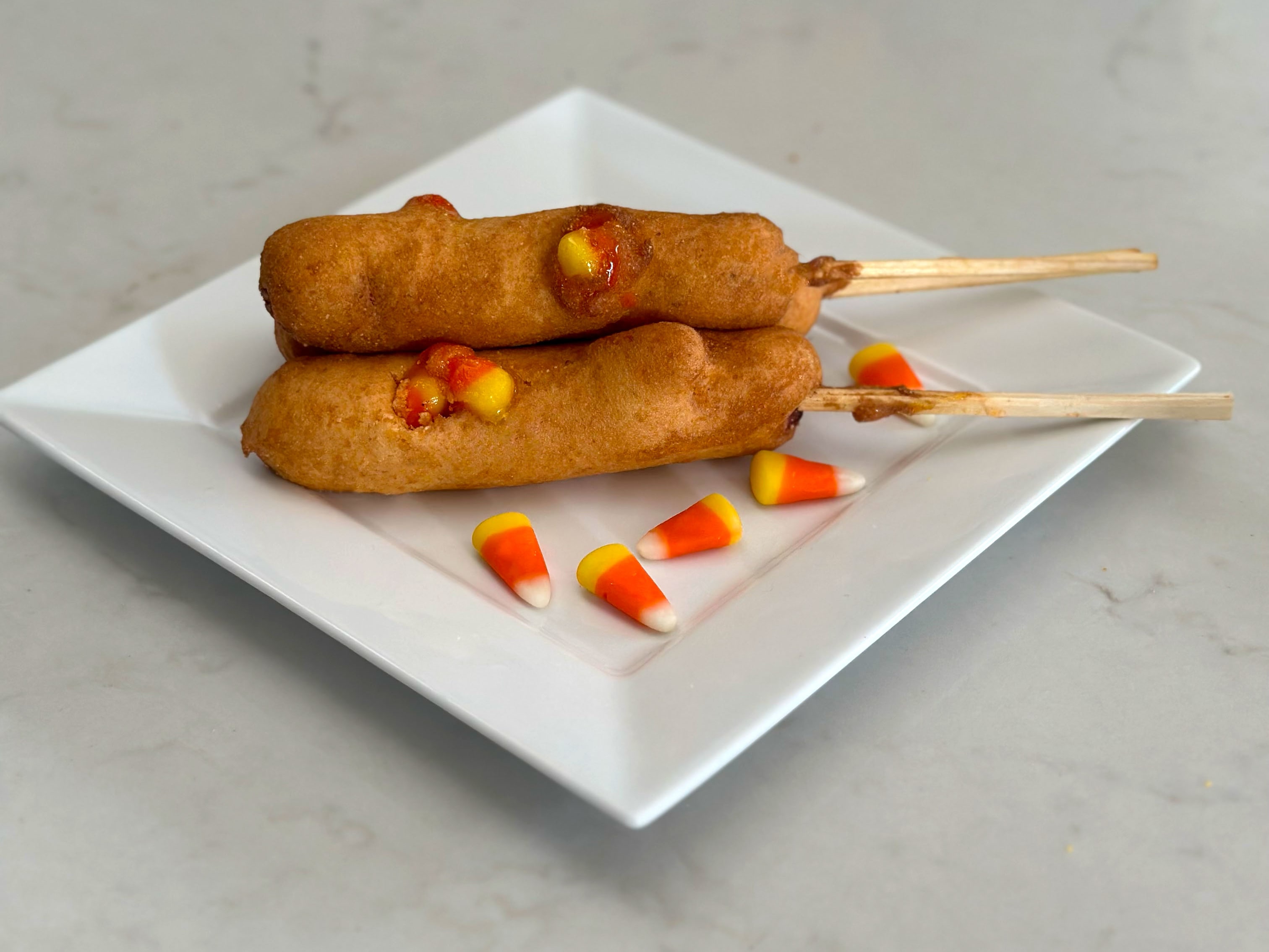Candy Corn Corn Dogs Recipe