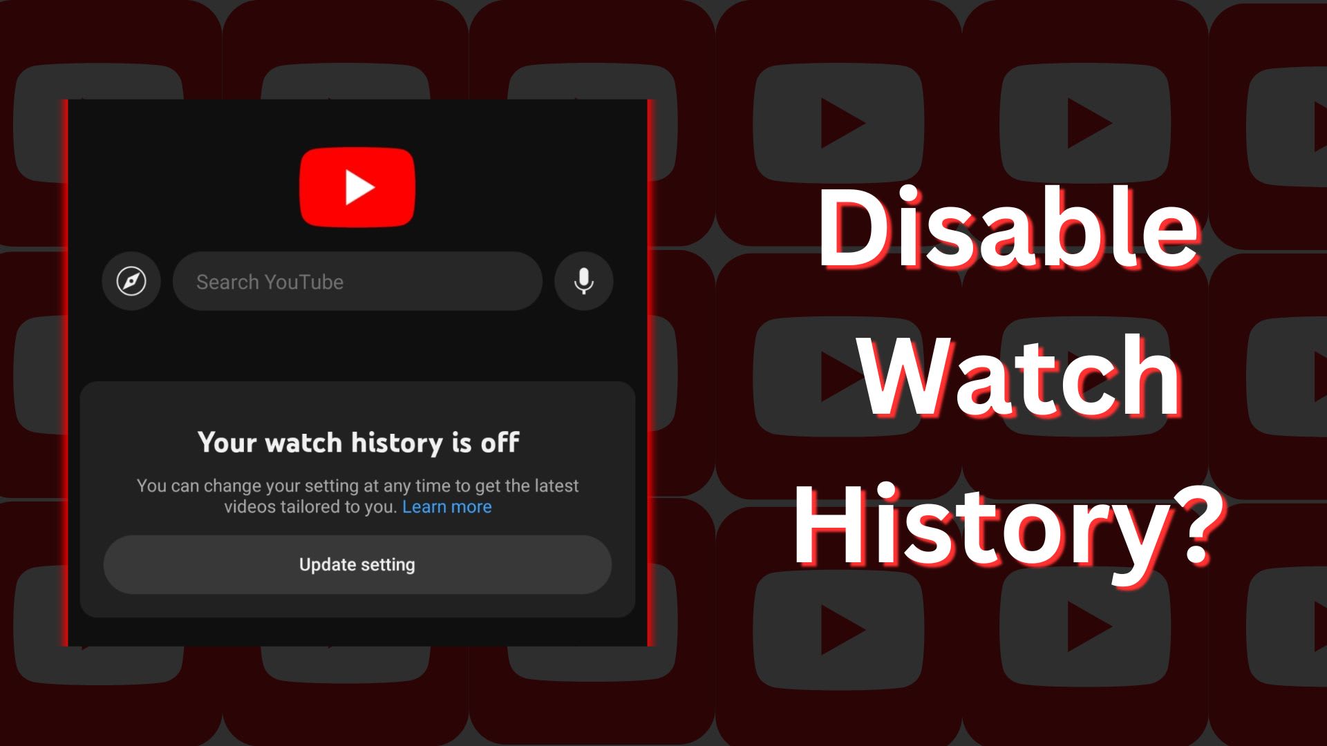 Disable youtube search hot sale history