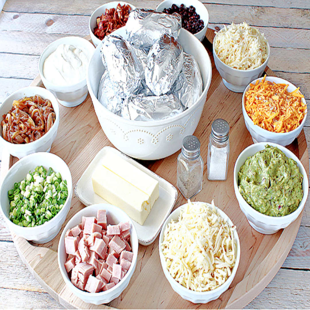 Best Baked Potato Bar - Toppings, Sides, and Tips - Shaken Together