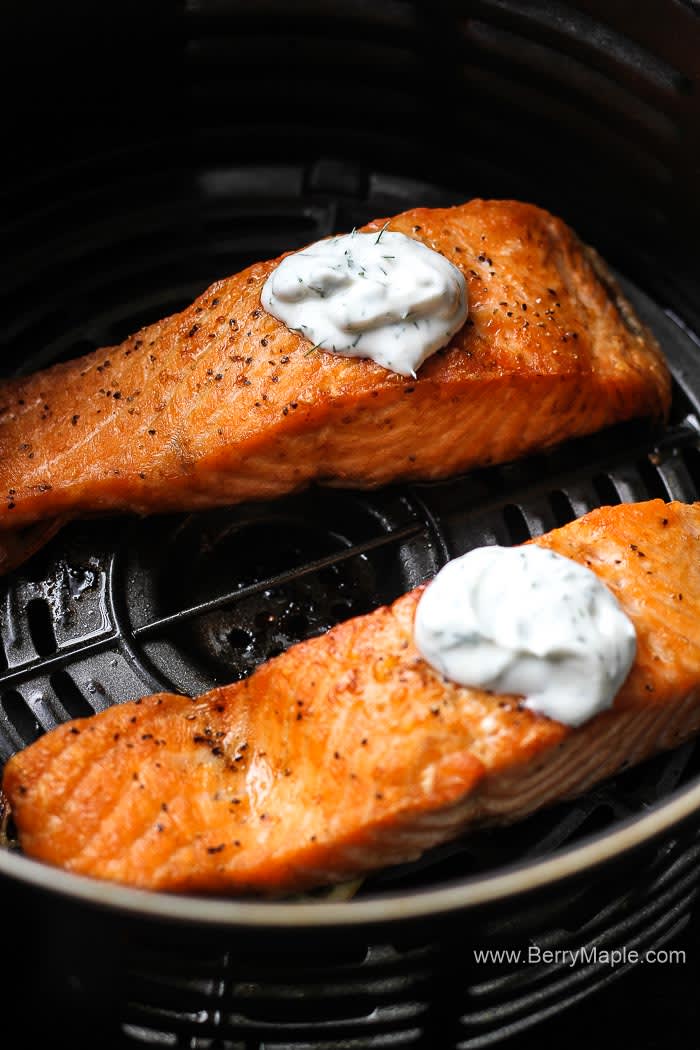 Perfect air fryer salmon fillets