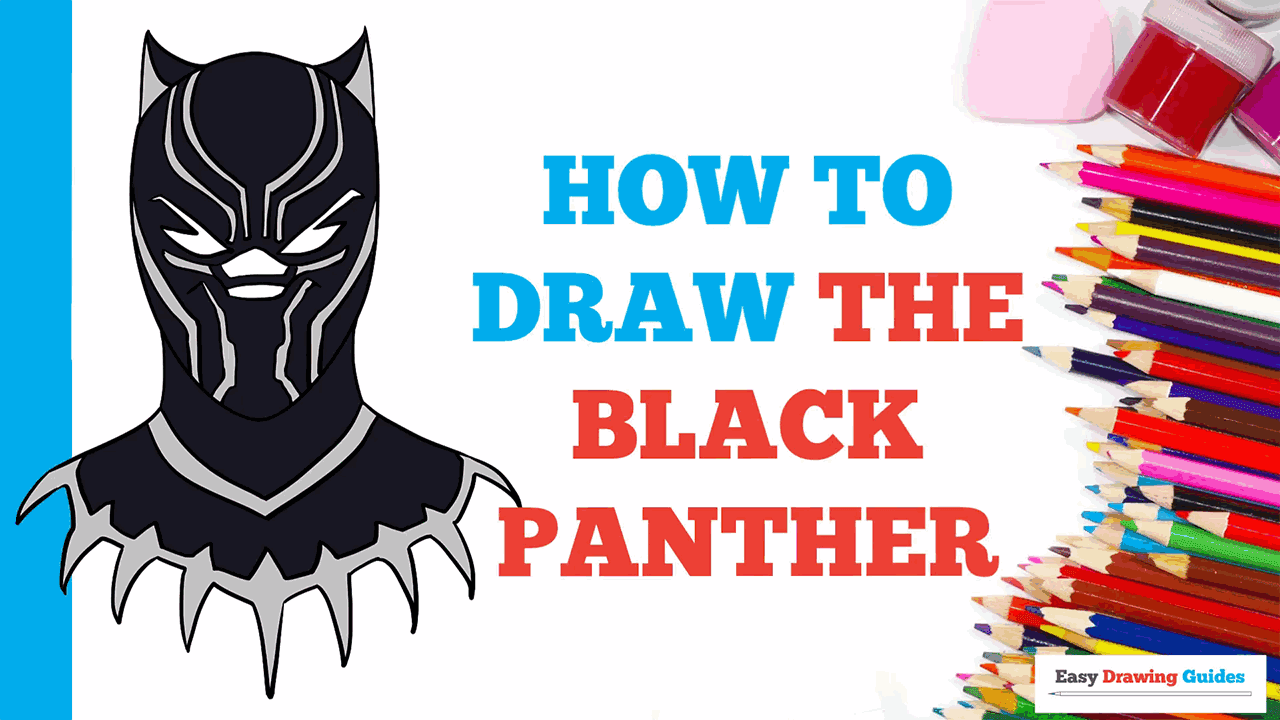 How to Draw the Black Panther - Really Easy Drawing Tutorial