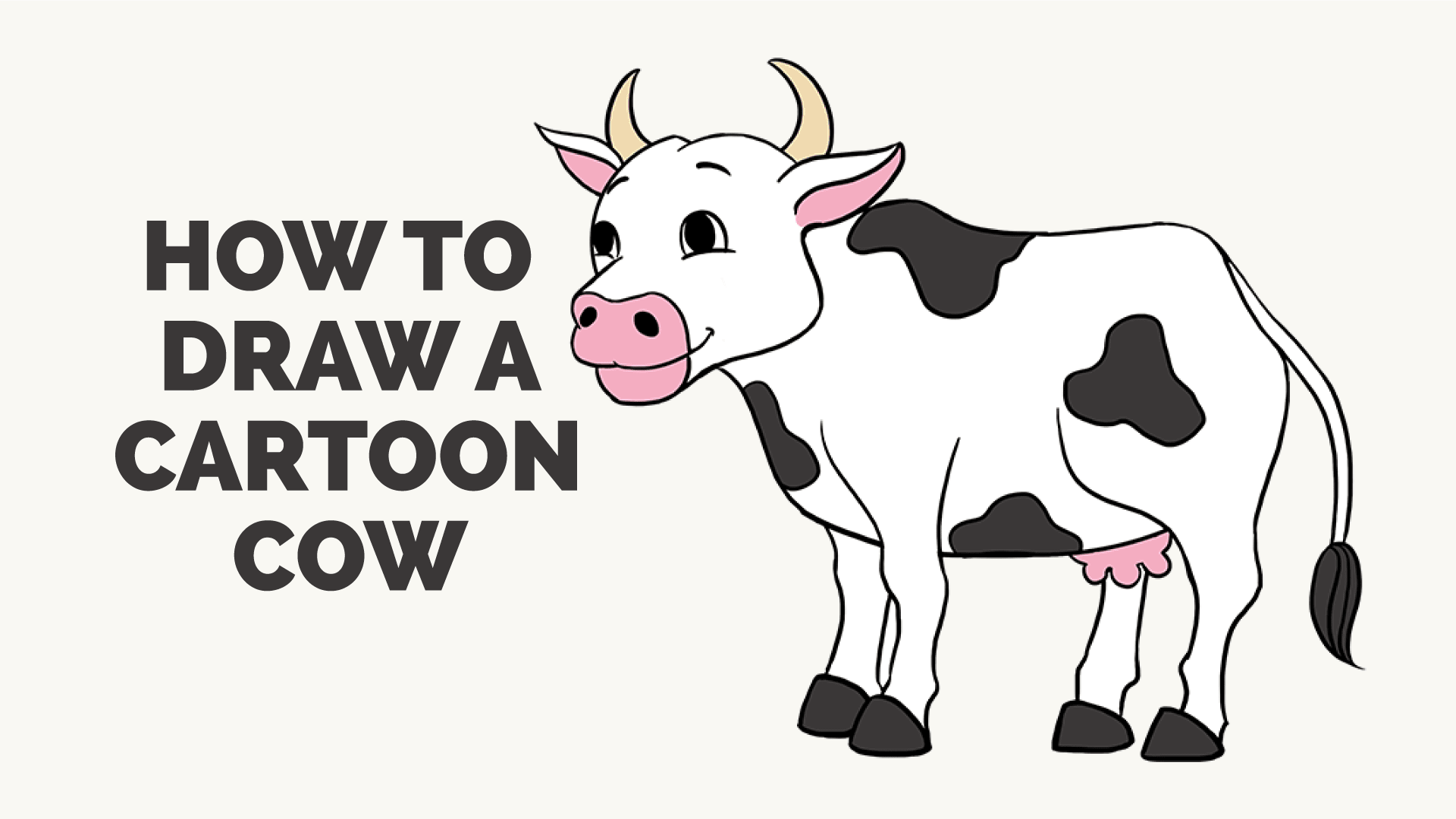 How to Draw a Cartoon Cow in a Few Easy Steps | Easy Drawing Guides