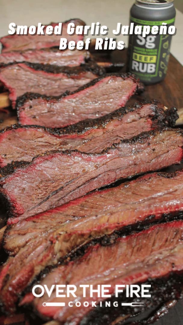 Smoked Garlic Jalapeño Beef Ribs - Over The Fire Cooking