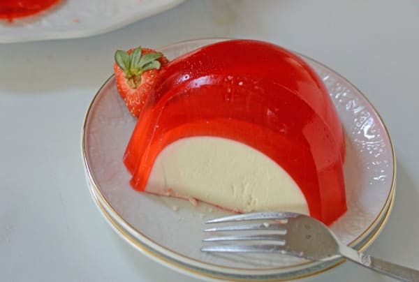 Creamy Strawberry Jello Mold - Belly Full