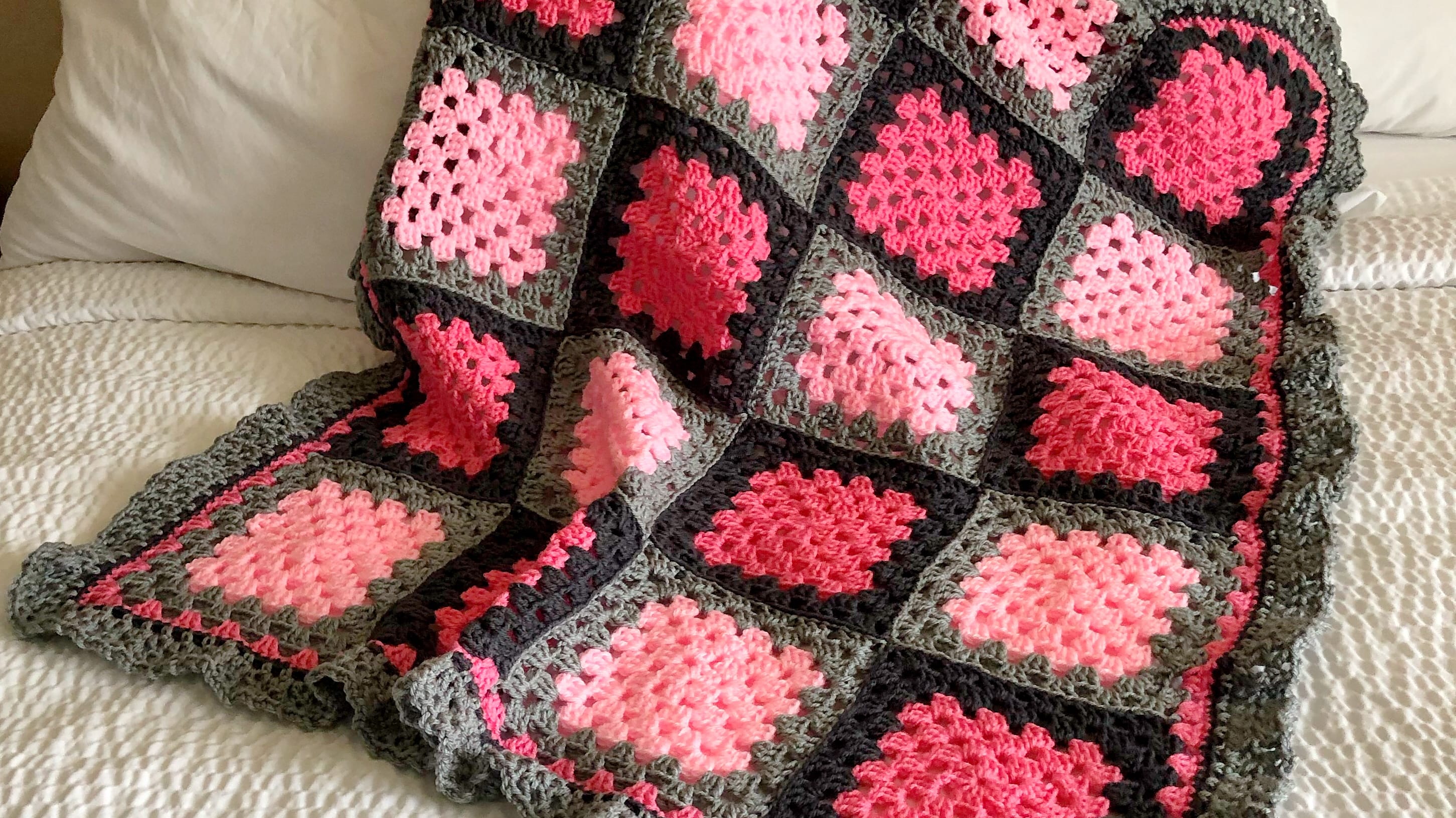 Pink and hotsell grey baby blanket