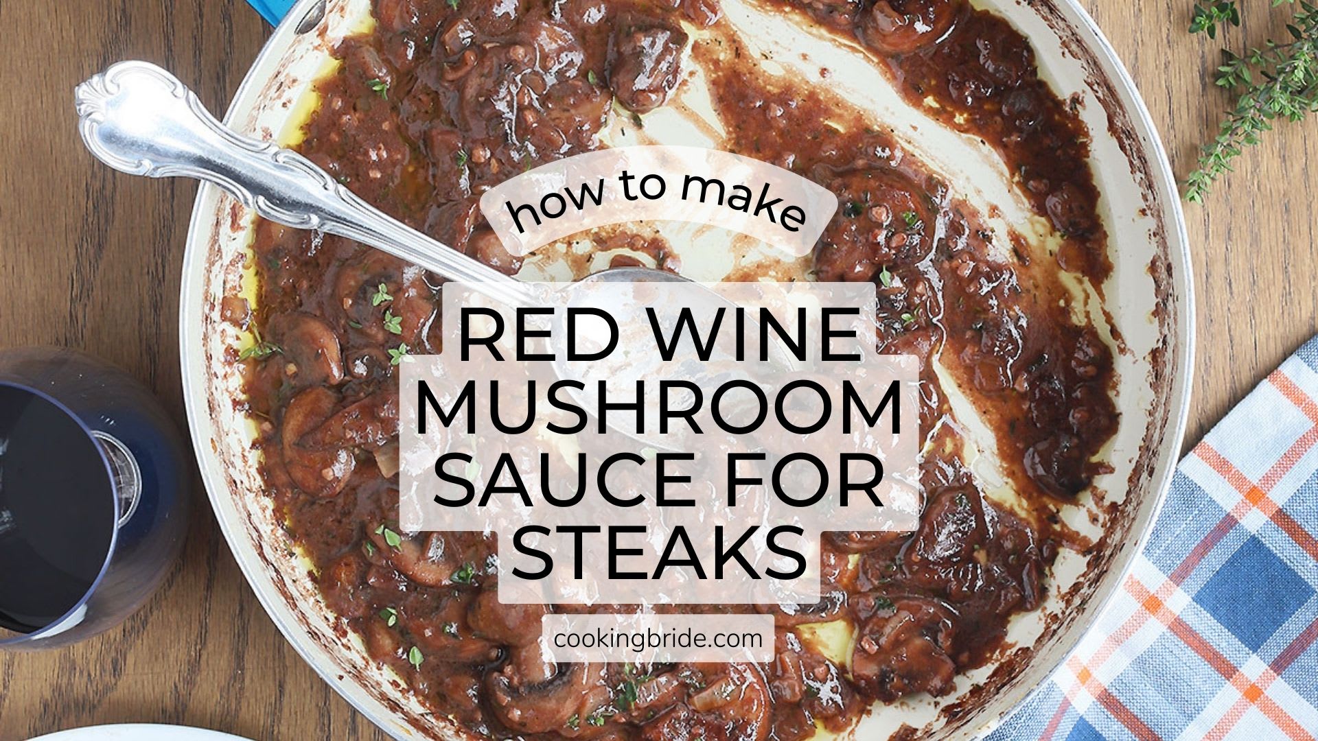 Red wine mushroom shop sauce for steak