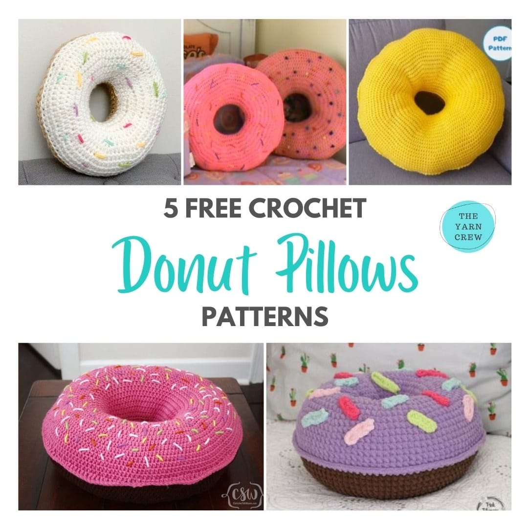 Giant Donut Pillow, Crochet Home Decor Donut Pillows, Food Lovers