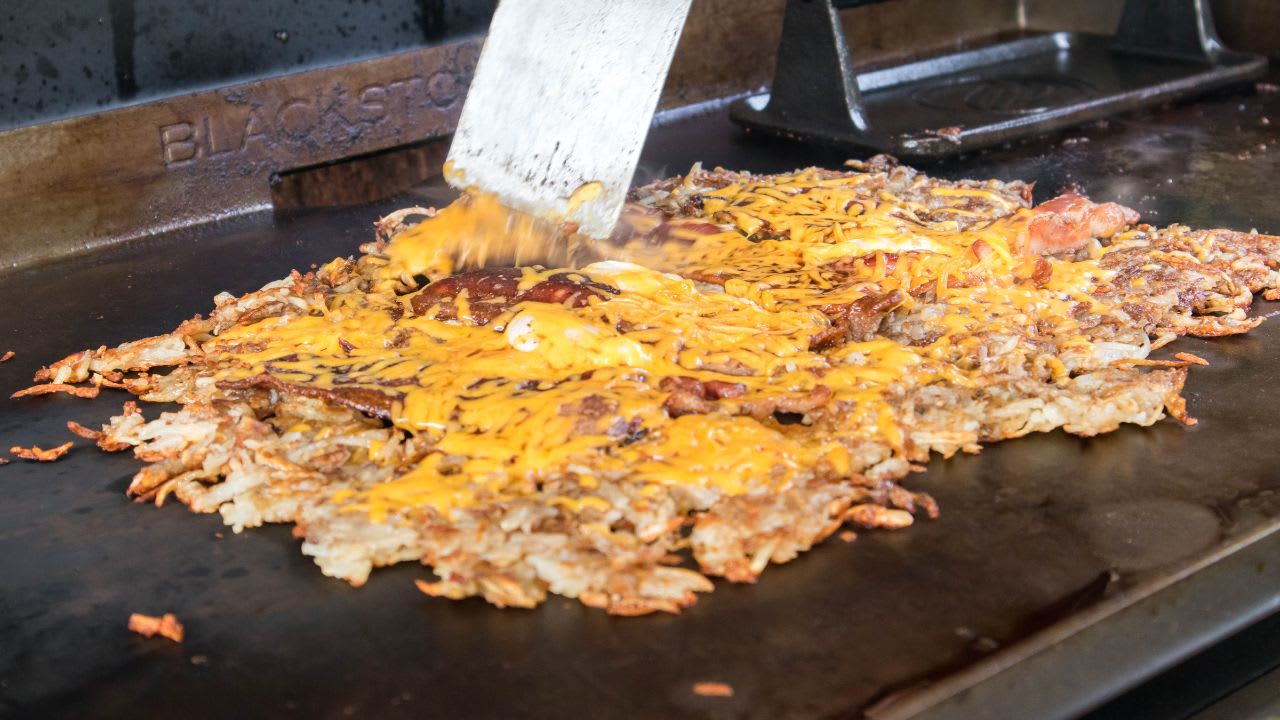 Hashbrowns on Blackstone - Gimme Some Grilling ®