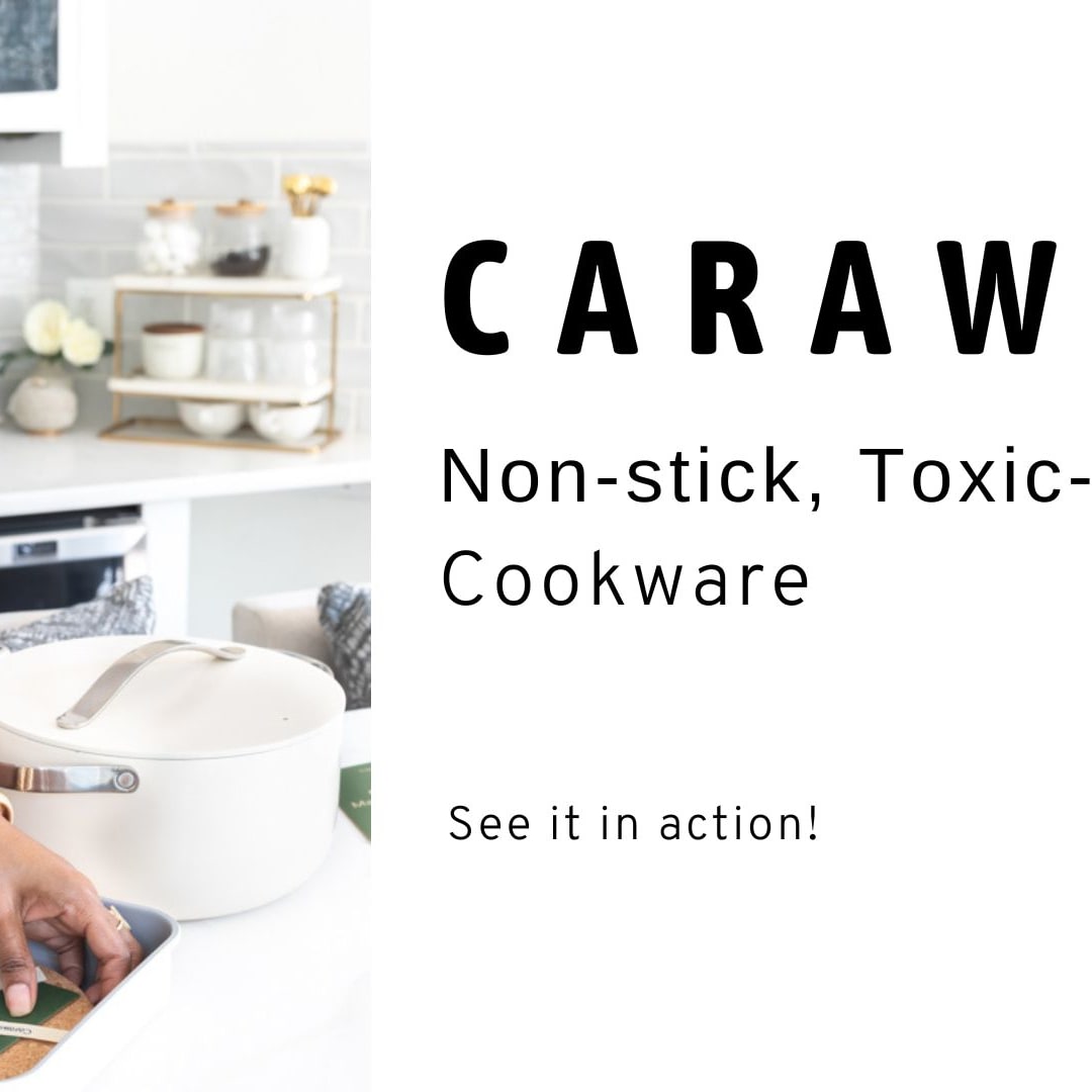 Caraway Non-Toxic and Non-Stick Cookware and Bakeware Set in Cream