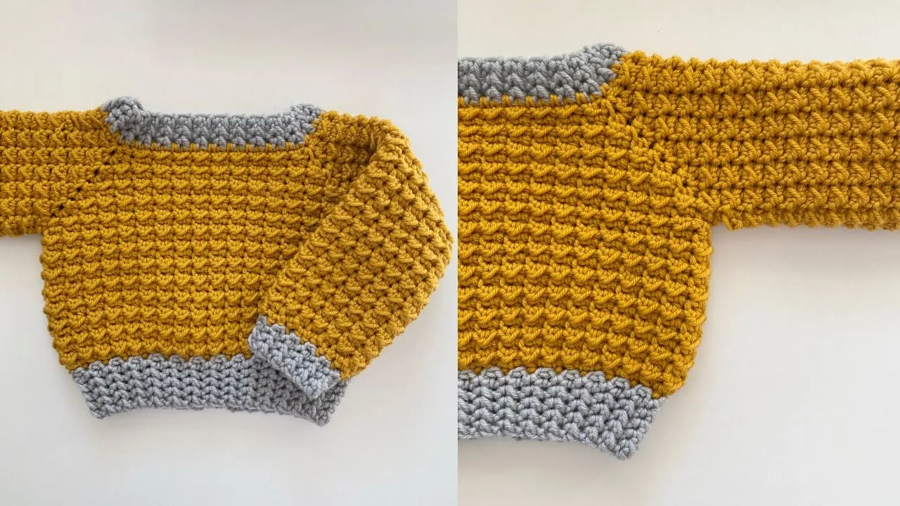 Crochet baby sweater with unique stitch shop