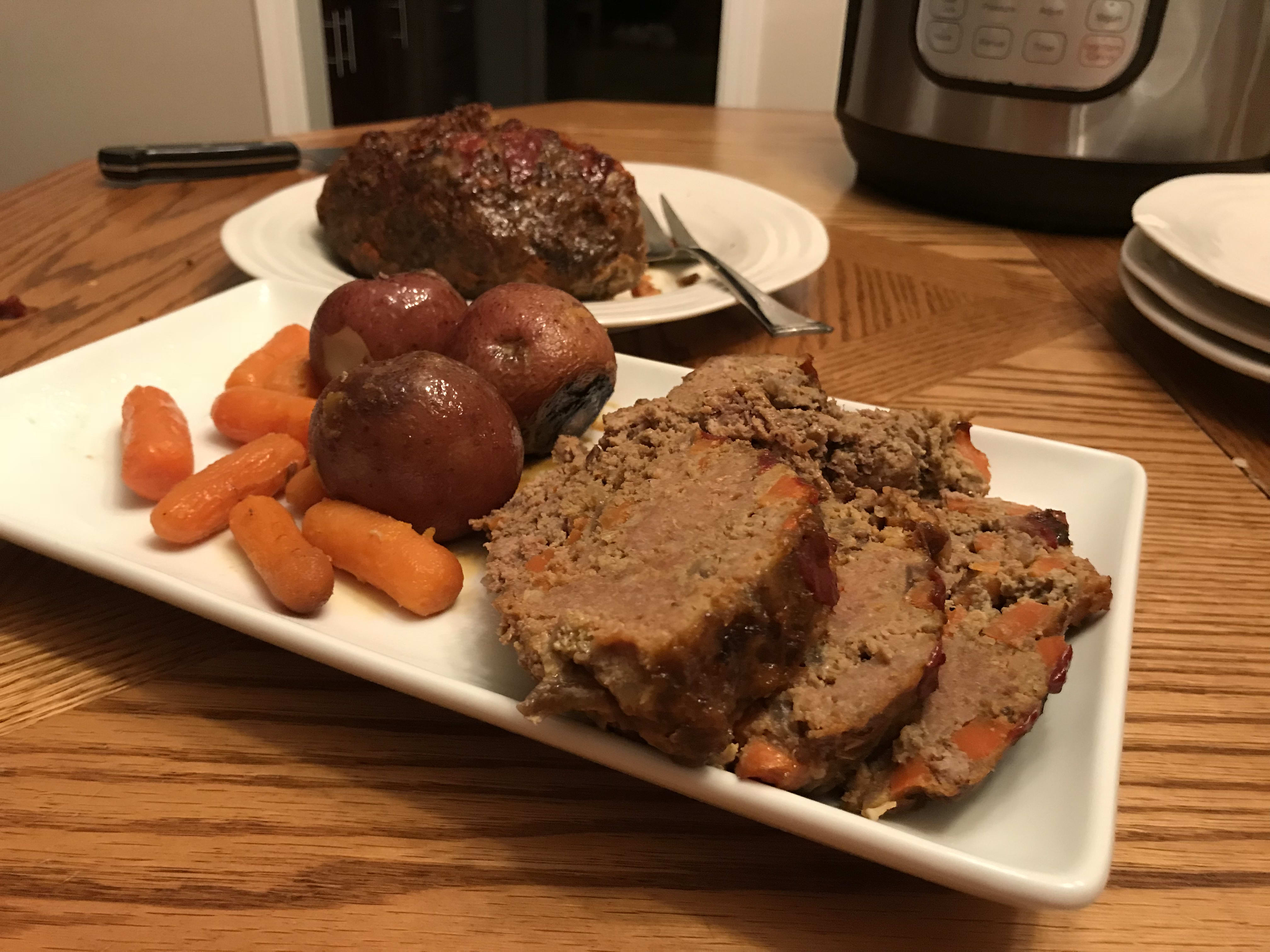 Instant Pot Meatloaf with Potatoes and Carrots